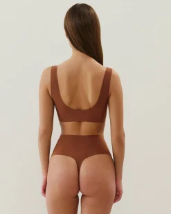 String taille haute microfibre sans coutures