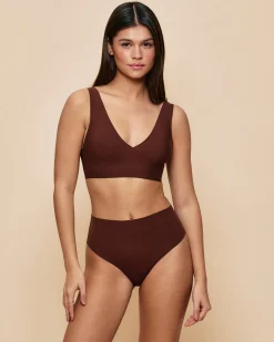 String taille haute microfibre sans coutures