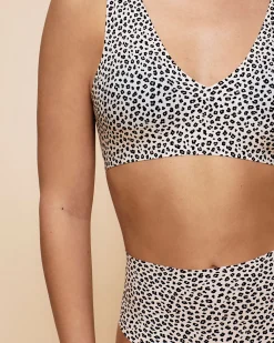 String taille haute microfibre sans coutures motif léopard