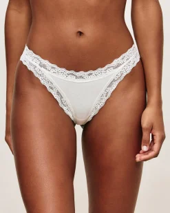 Tanga en coton et dentelle