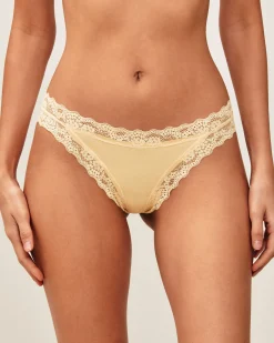Tanga en coton et dentelle