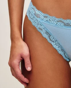 Tanga en coton et dentelle