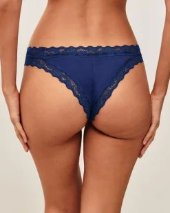 Tanga en coton et dentelle