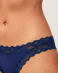 Tanga en coton et dentelle