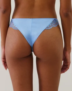 Tanga en microfibre avec broderies