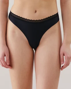 Tanga en microfibre et dentelle