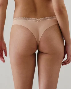 Tanga en microfibre et dentelle