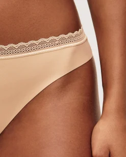 Tanga en microfibre et dentelle
