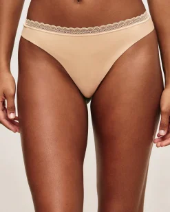 Tanga en microfibre et dentelle