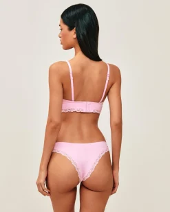 Tanga en microfibre et dentelle