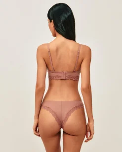 Tanga en microfibre et dentelle