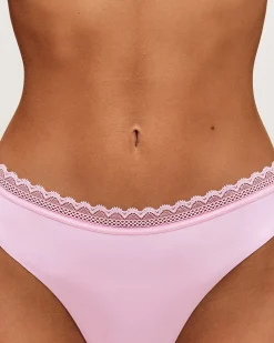 Tanga en microfibre et dentelle