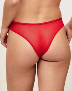 Tanga en tulle avec broderies