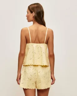 Top en coton avec broderie anglaise
