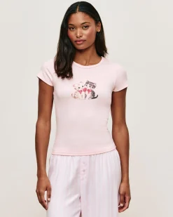 T-shirt jersey motif chaton