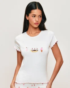 T-shirt Léger en jersey avec imprimé glaces